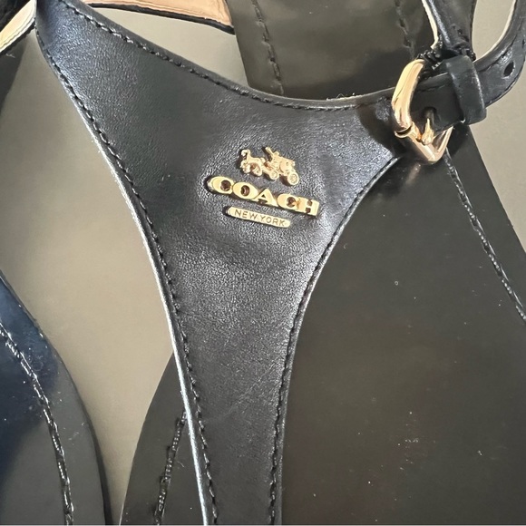 Coach Black Leather Sandals - Picture 4 of 14